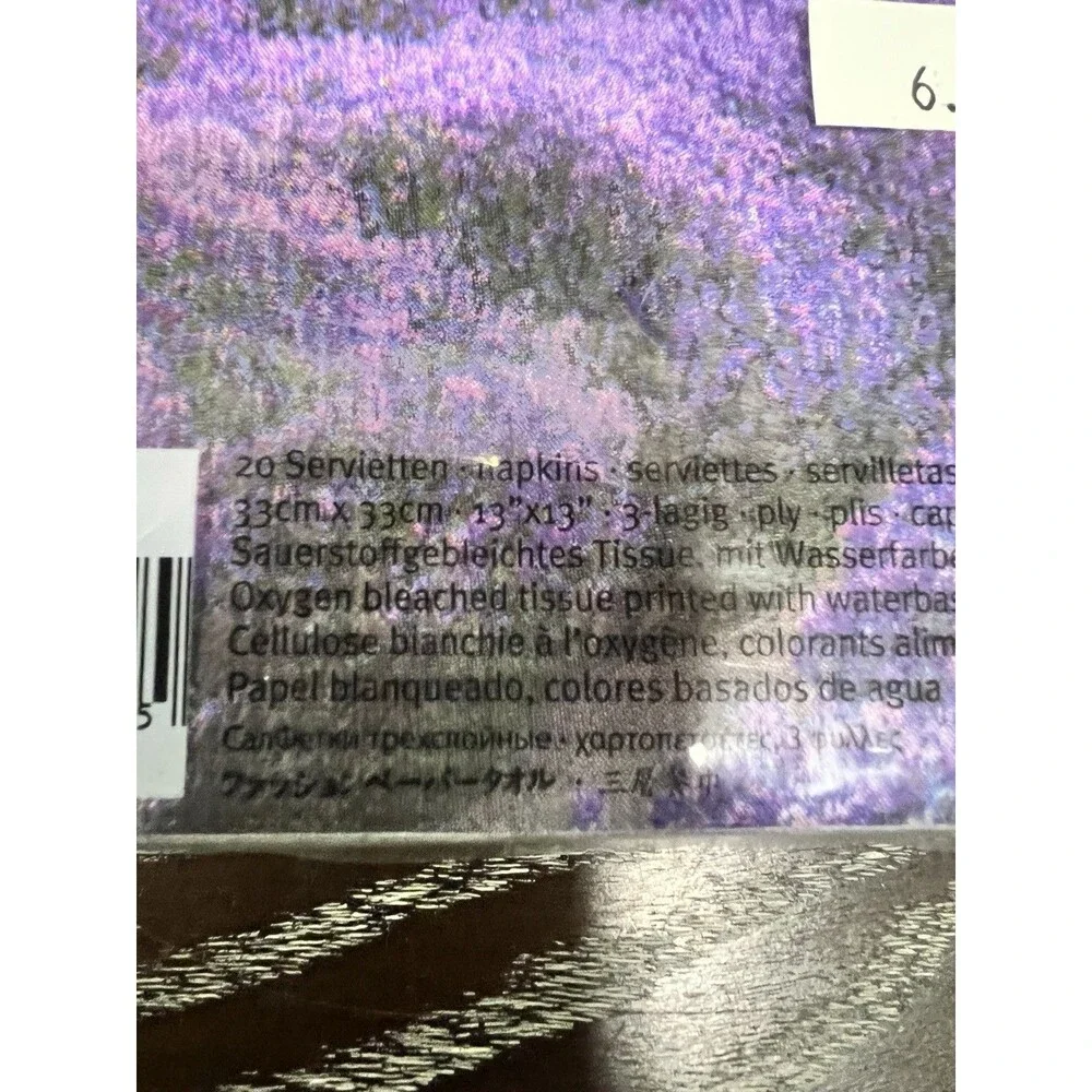 3 packs PAW napkins Lunch Decoupage dinner purple Lavender Package Of 20 6.5